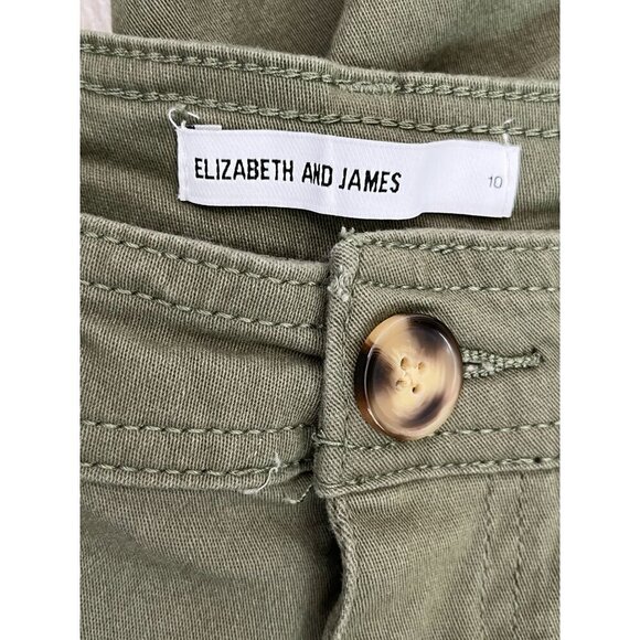 Elizabeth & James Winter Moss Green Utility Cropped Pants Size 10 - Picture 8 of 11